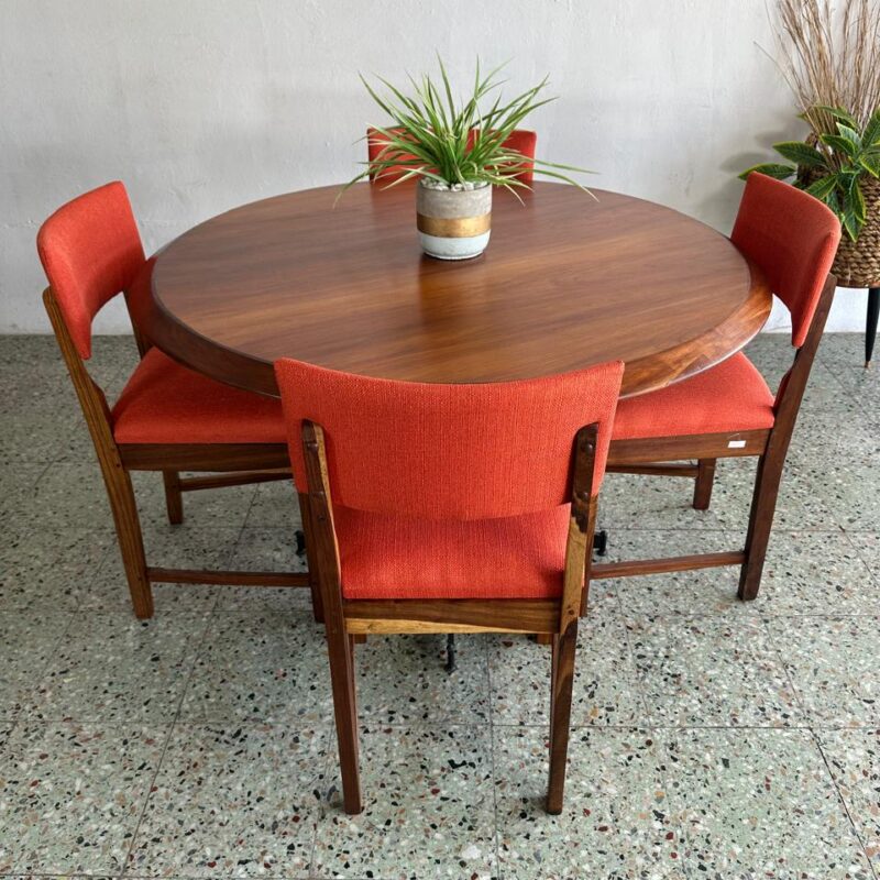 Mid Century Tabraham Style Round Dining Table and 4 Dining Chairs