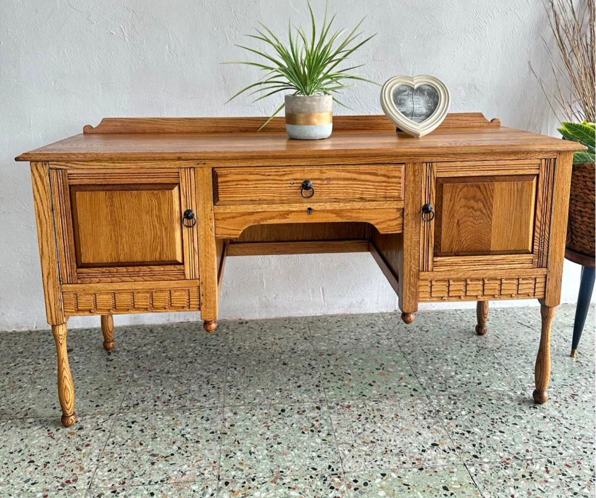Vintage Solid Oak Dressing Table