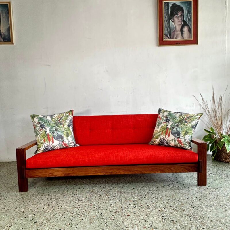 Mid Century Cubist 3 Seater Couch