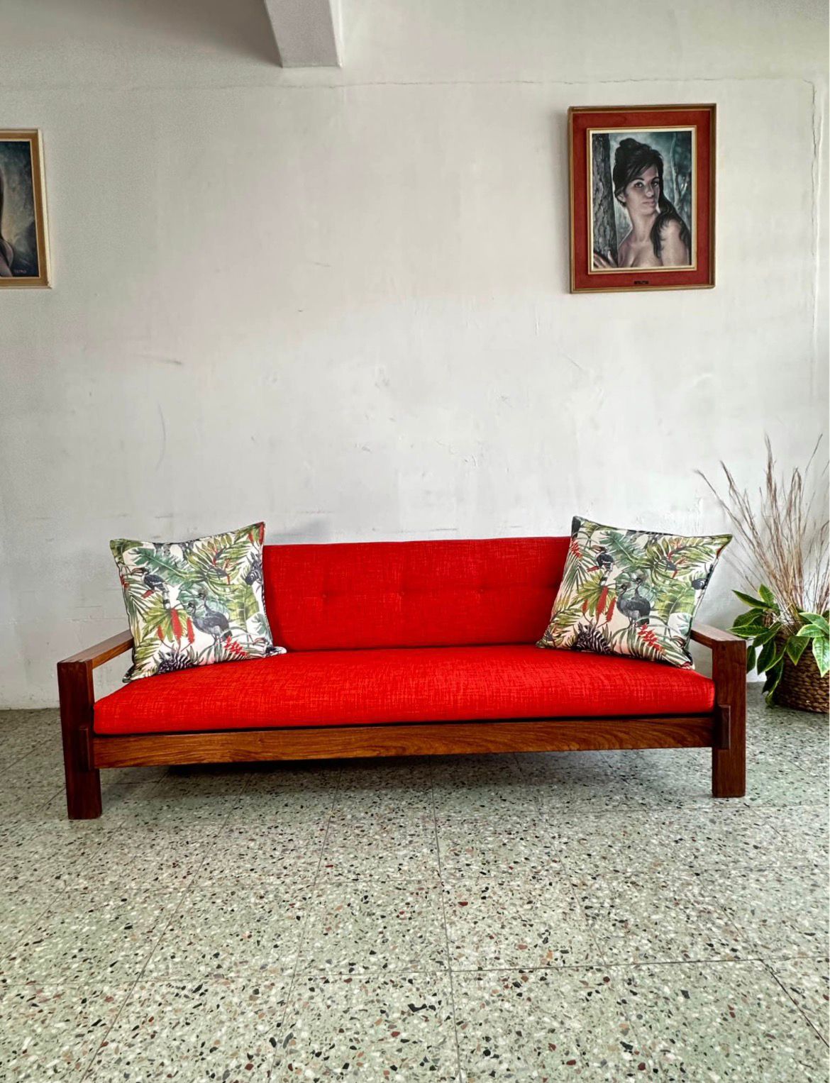Mid Century Cubist 3 Seater Couch