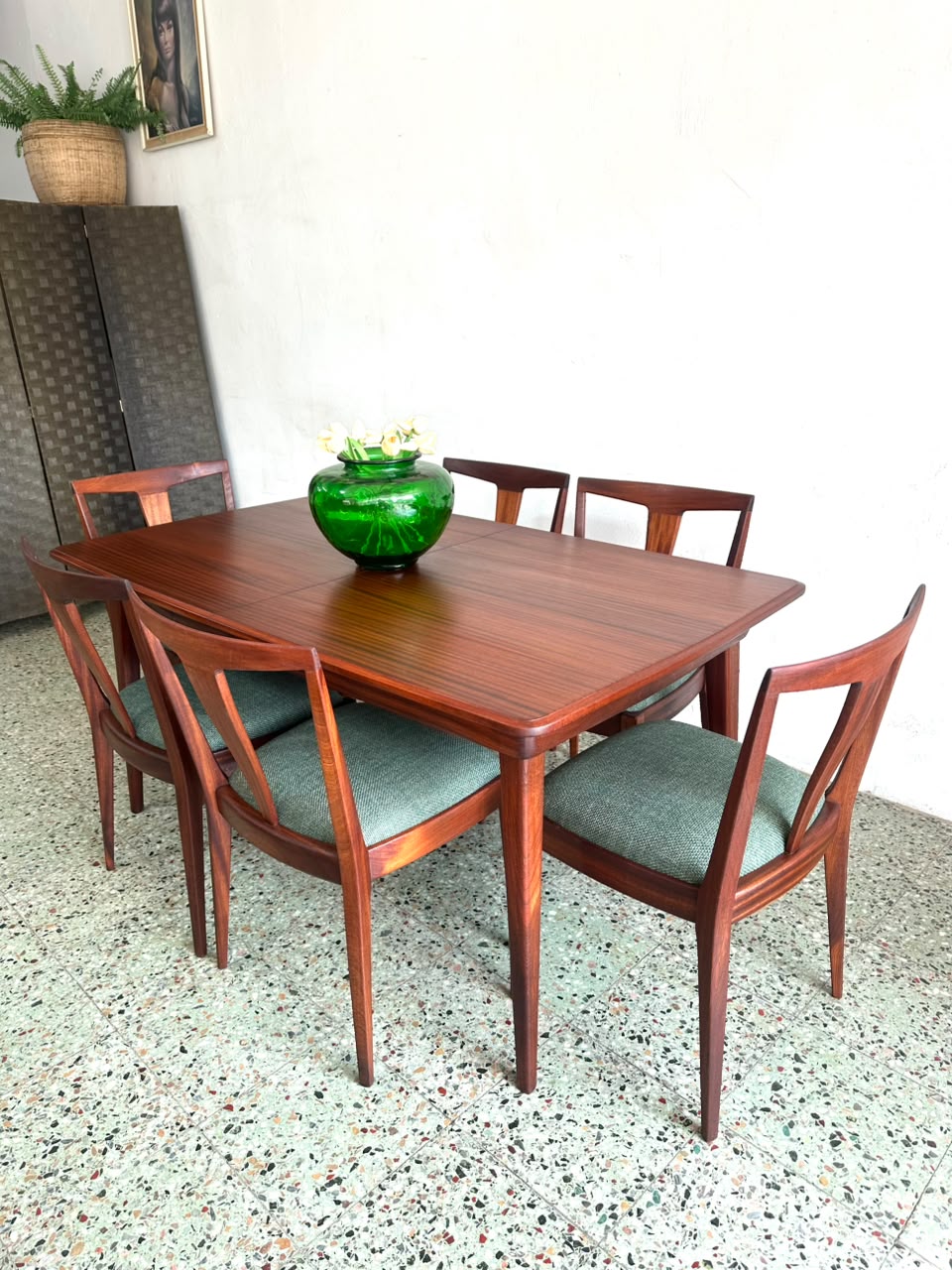 Mid Century Dining Table and 6 Chairs