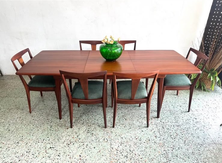 Mid Century Dining Table and 6 Chairs
